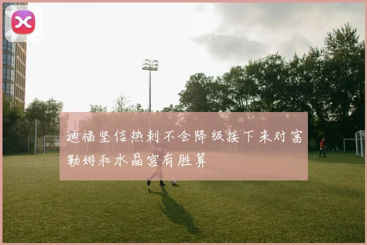 迪福坚信热刺不会降级接下来对富勒姆和水晶宫有胜算